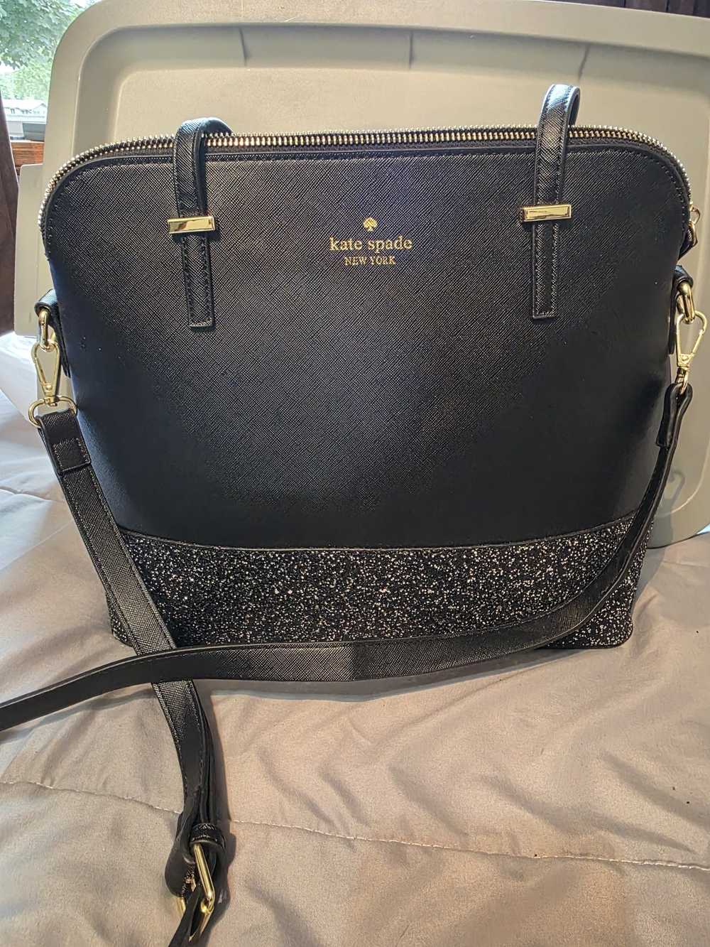 kate spade black glitter satchel - Crossbody Tote